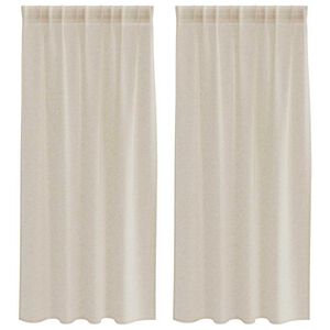 vidaXL Voile Curtain with Curtains 2 pcs Sand 175 x 140 cm Polyester