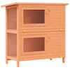 vidaXL Rabbit Hutch | Brown, Green | Pine wood, Plywood, Powder-coated iron