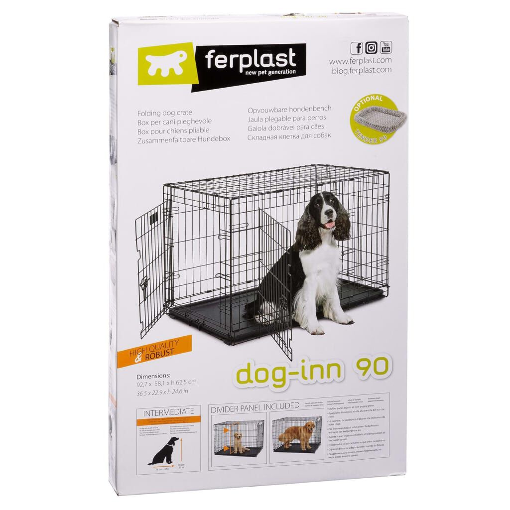 Ferplast Dog Crate Dog Inn 90 92.7x58.1x62.5 cm Grey vidaXL