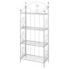 vidaXL Plant Stand | White | Steel | Decorative Inlays | Plant Stand | Square