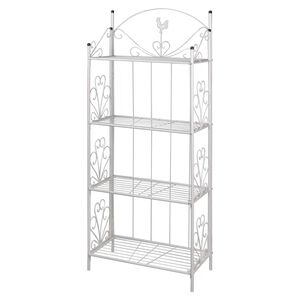 vidaXL Plant Stand | White | Steel | Decorative Inlays | Plant Stand | Square