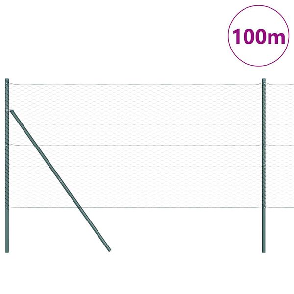 vidaXL Fence Post Grey 100 x 1.2 m (36 mm mesh) Steel and PVC