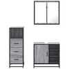 vidaXL 3 Piece Bathroom Furniture Set Grey Sonoma Engineered Wood