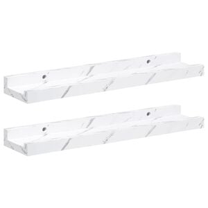 vidaXL Wall Shelf 2 pcs White Marble 40 x 9 x 3 cm Engineered Wood