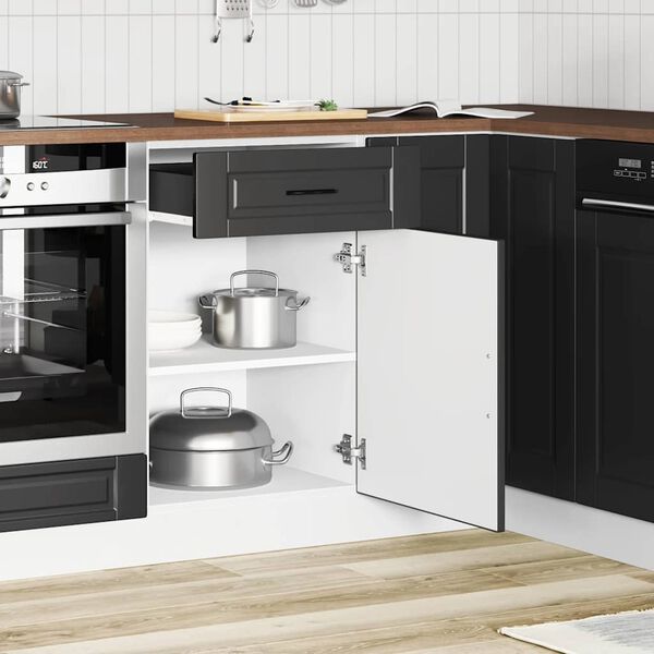 vidaXL Kitchen Base Cabinet&nbsp;Porto Black Engineered Wood