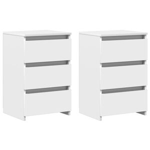 vidaXL Bed Cabinets 2 pcs White 40x35x62,5 cm Engineered Wood