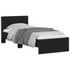 vidaXL Bed Frame without Mattress with Headboard Black 75x190 cm Small Single