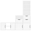 vidaXL 4 Piece TV Units with Storage ODDA White Solid Wood Pine