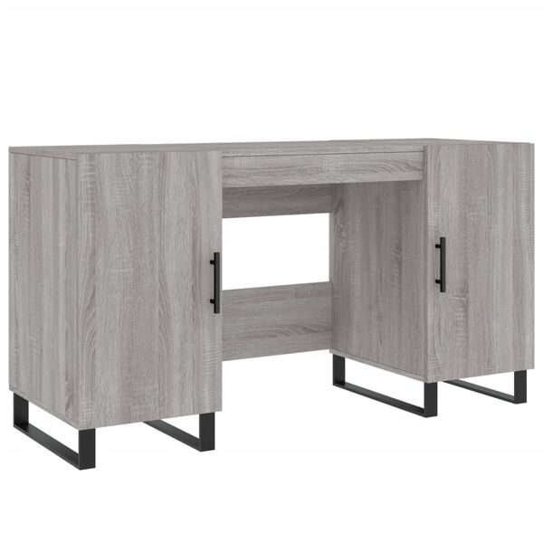 vidaXL Desk Grey Sonoma 140x50x75 cm Engineered Wood