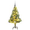 vidaXL Artificial Christmas Tree 150 LEDs&Ball Set&Flocked Snow 150 cm