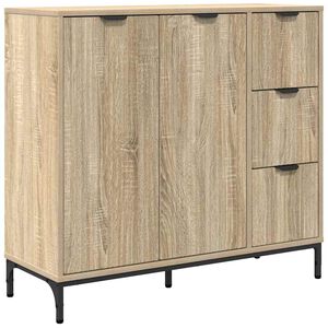 vidaXL Sideboard Sonoma Oak 89.5 x 33 x 82 cm Engineered Wood