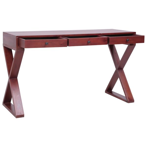 vidaXL Computer Desk Brown 115x47x77 cm Solid Mahogany Wood