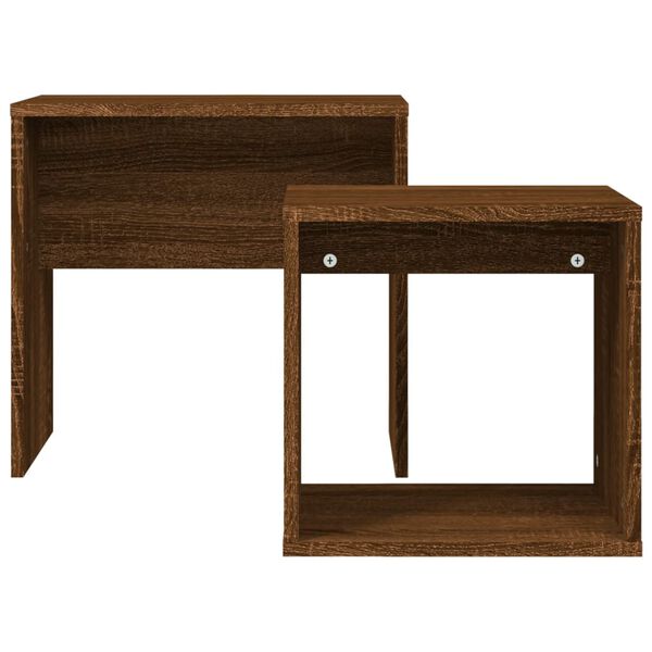 vidaXL Nesting Coffee Tables 2 pcs Brown Oak Engineered Wood