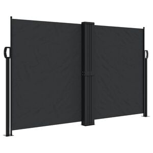 vidaXL Retractable Side Awning Black 140x600 cm
