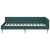 vidaXL Corner Bed Frame with Headboard Dark Green 100 x 200 cm Fabric