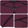 vidaXL Garden Cantilever Parasol Bordeaux red 372 x 198 x 243 cm