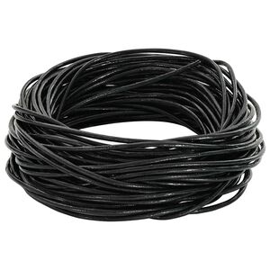 vidaXL Leather Cord 1 Black &Oslash;1 mm x 5 m Leather