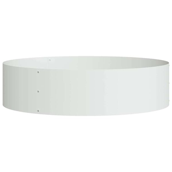 vidaXL Planter Ring White 80 x 80 x 20 cm Cold-rolled Steel