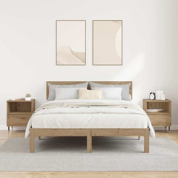 vidaXL Bedside Cabinet with Drawer 2 pcs Artisan Oak 40 x 35 x 50 cm