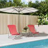 vidaXL Folding Beach Chairs 2 pcs Red Textilene&Powder-coated Steel