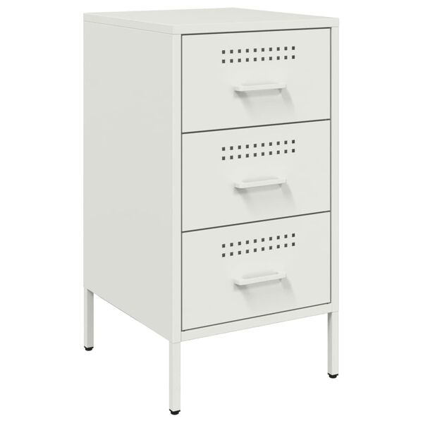 vidaXL Bedside Cabinet White 36x39x68 cm Steel