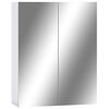 vidaXL Mirror Cabinet | White and silver | MDF with melamine surface, glass