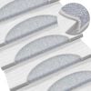 vidaXL Stair Mats 30 pcs 56x17x3 cm Light Grey Half Round