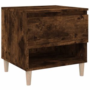 vidaXL Bedside Table Smoked Oak 50x46x50 cm Engineered Wood