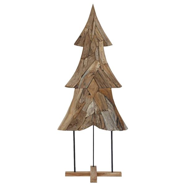 vidaXL Christmas Tree with Stand Brown 181.5 cm Solid teak wood