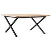 vidaXL Coffee Table X-Frame 80x80x45.5 cm Solid Wood Pine and Steel