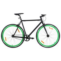 vidaXL Fixed Gear Bike Black and Green 700c 55 cm