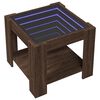 vidaXL Coffee Table with LED Brown Oak 53x53x45 cm Engineered Wood