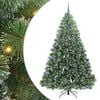 vidaXL Artificial Christmas Tree with 300 LEDs Green 210 cm PE and PVC