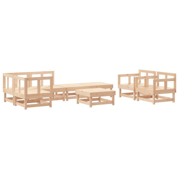 vidaXL 8 Piece Garden Lounge Set Solid Wood Pine