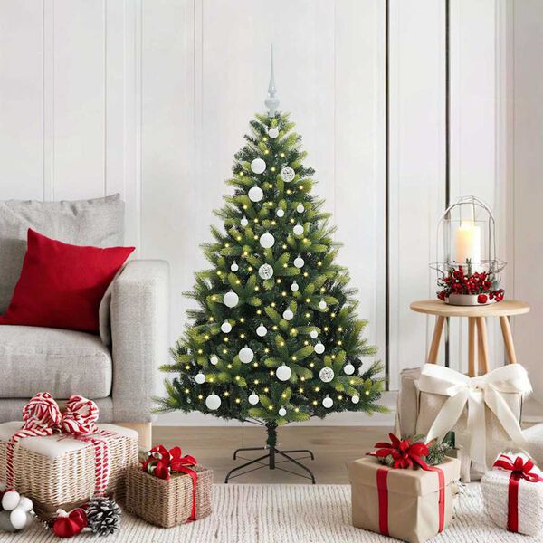 vidaXL Artificial Hinged Christmas Tree 150 LEDs Green 120 cm