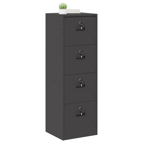 vidaXL File Cabinet Black 45.5 x 42 x 139 cm Cold-Rolled Steel