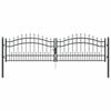 vidaXL Fence Gate with Spear Top KAMPEN 305 x 75 cm Steel Lockable