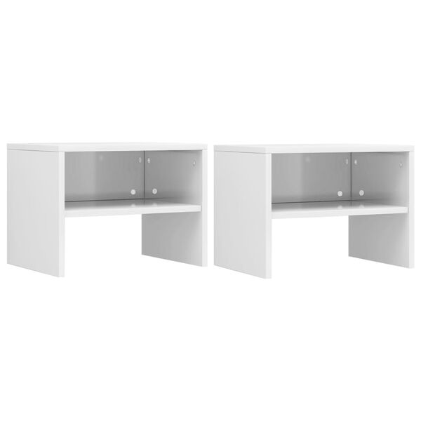 vidaXL Bedside Cabinets 2 pcs High Gloss White 40x30x30 cm Engineered Wood