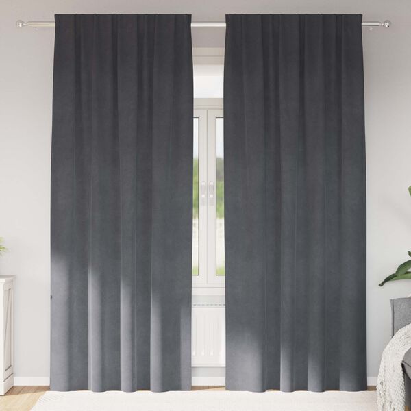 vidaXL Blackout Curtains 2 pcs Light Grey 140 x 260 cm Velvet