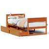 vidaXL Bed Frame without Mattress Wax Brown 90x200 cm Solid Wood Pine