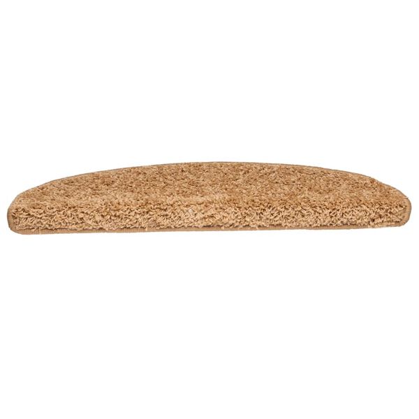 vidaXL Stair Mats 15 pcs 65x21x4 cm Beige Half Round Large