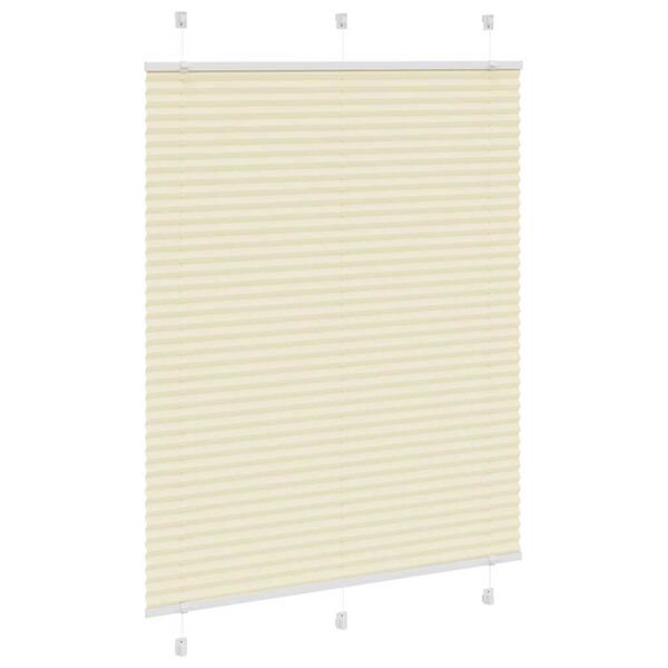 vidaXL Pleated Blind Cream 105x150 cm Fabric Width 104.4 cm Polyester