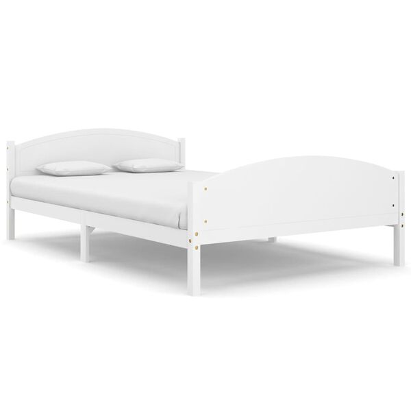 vidaXL Bed Frame without Mattress White Solid Pine Wood 160x200cm