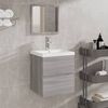 vidaXL Bathroom Sink Cabinet with Basin and Mirror Grey Sonoma
