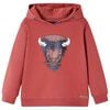 vidaXL Kids'Hooded Sweatshirt Burnt Red 128