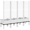 vidaXL Garden Planter with Trellis White 160x40x142 cm PP