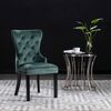 vidaXL Dining Chairs 2 pcs Dark Green Velvet
