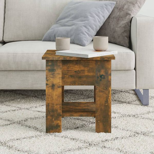 vidaXL Coffee Table Smoked Oak 40x40x42 cm Engineered wood
