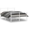 vidaXL Metal Bed Frame without Mattress with Footboard&nbsp;White 140x190cm