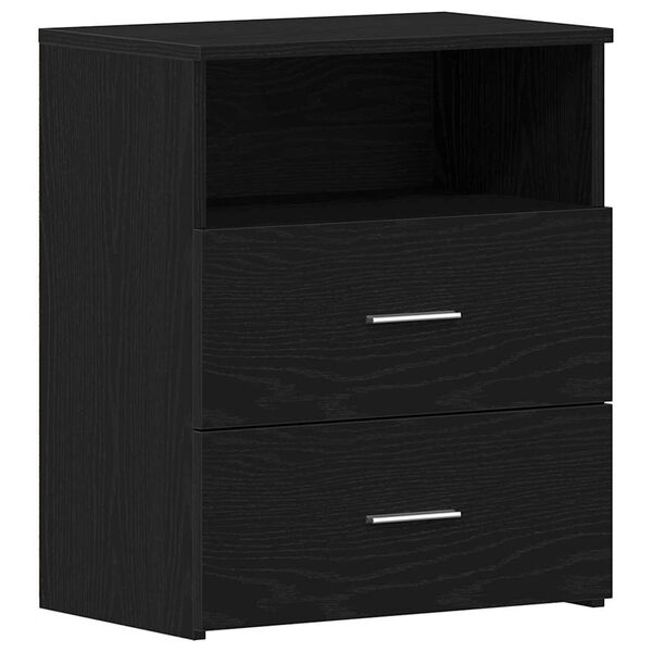 vidaXL Nightstand with Drawer Black Oak 50 x 32 x 60cm Engineered Wood